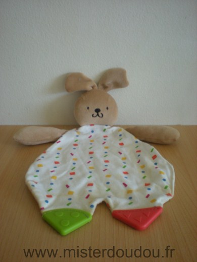 Lapin Beige blanc motifs geometriques anneau dentition Marque Inconnue