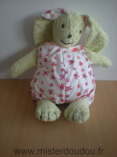 Lapin Vert blanc motifs fleurs Marque Inconnue