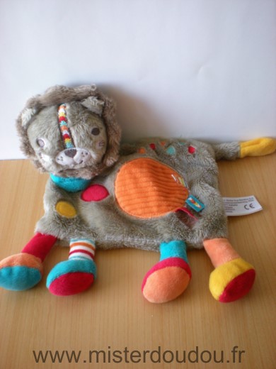 Nicotoy Lion Gris rond orange simba - Très bon état