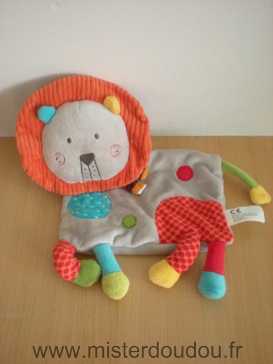 Nicotoy Lion Gris rouge bleu criniere orange - Très bon état