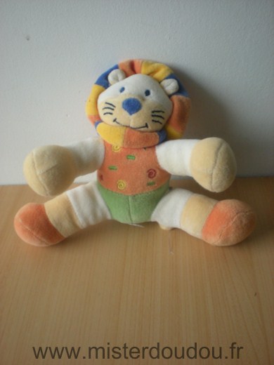 Nicotoy Lion Orange vert bleu jaune - Très bon état