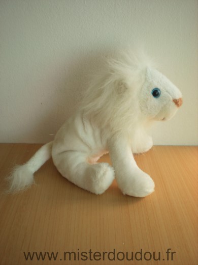 Lion Blanc yeux bleu Peluches du monde