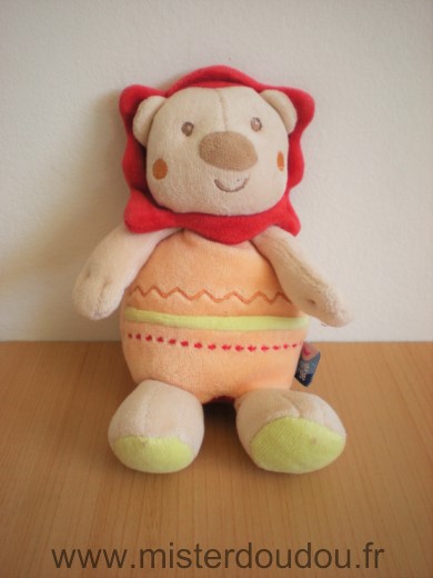 Sucre d orge Lion Beige orange rouge - Très bon état