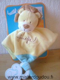 Tex Lion Lion jungle, jaune bleu dessus vert tissus éponge dessous - Neuf