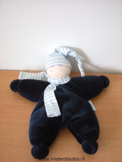 Lutin Bleu marine echarpe rayée bleu blanc Corolle