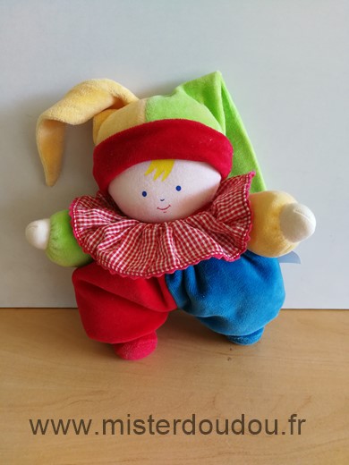 Corolle Lutin Rouge bleu bonnet jaune vert - Très bon état