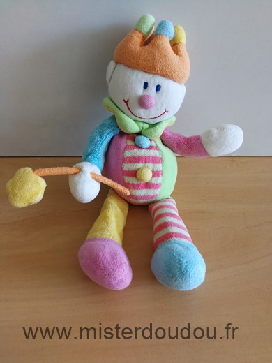 Jollybaby Lutin Roi rose jaune vert bleu - Très bon état