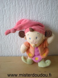 Nicotoy Lutin Rose orange rouge vert - Très bon état