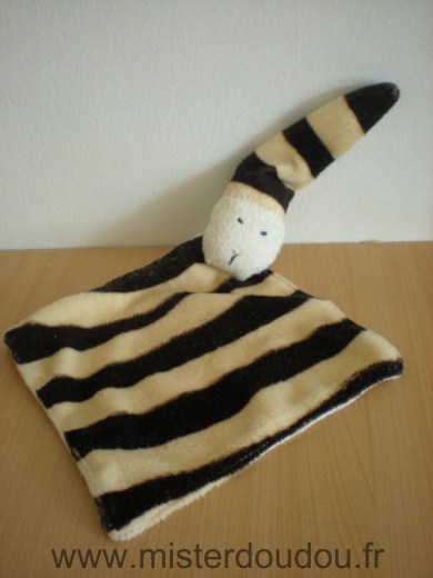Marque Inconnue Lutin Raye marron beige bonnet marron beige - Très bon état