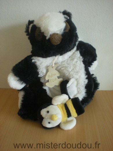 Histoire d ours Moufette Noir et blanc avec bebe abeille - Très bon état