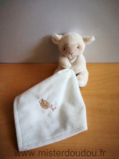 Baby nat Mouton Beige ecru mouchoir ecru - Très bon état