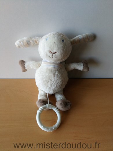 Mouton Blanc foulard avec rayures Baby sun