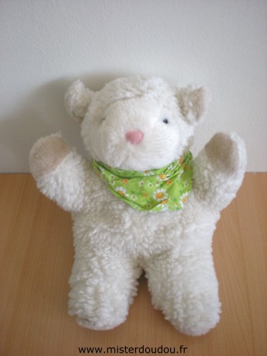 Bergere de france Mouton Blanc foulard vert - Très bon état