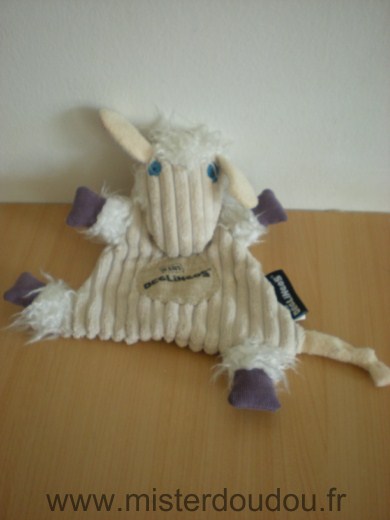 Les deglingos Mouton Ecru mauve blanc - Très bon état