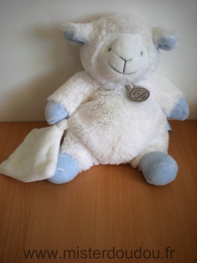 Doudou et compagnie Mouton Blanc bleu - Très bon état