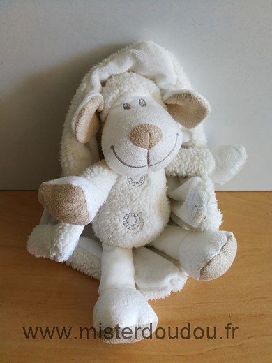 Mouton Blanc beige couverture grise Kiabi baby