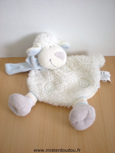 Kiabi baby Mouton Nicotoy blanc spirales bleues - Très bon état