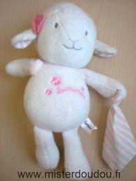Luminou Mouton Blanc rose mouchoir rayé blanc rose - Très bon état
