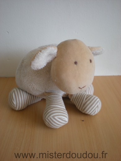 Natalys Mouton Blanc beige chaussettes rayees beige - Très bon état
