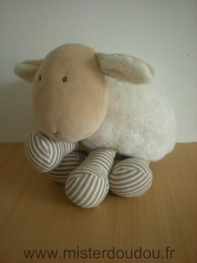 Natalys Mouton Blanc beige chaussttes rayees blanc beige - Très bon état