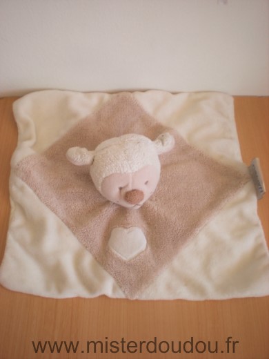 Nattou Mouton Ecru beige coeur - Très bon état