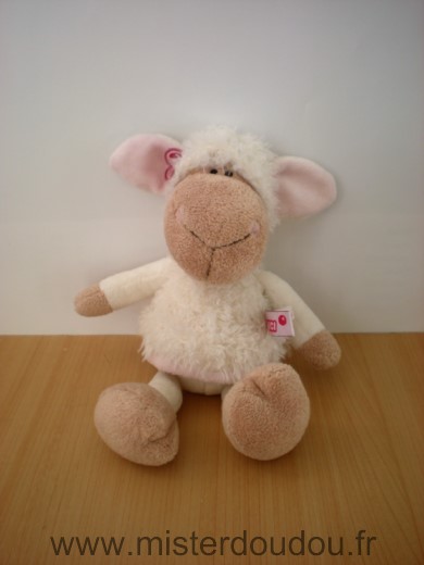 Nici Mouton Blanc rose papillon - Très bon état