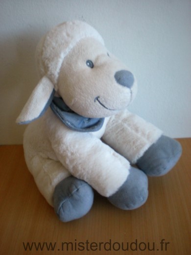 Nicotoy Mouton Blanc foulard bleu - Très bon état