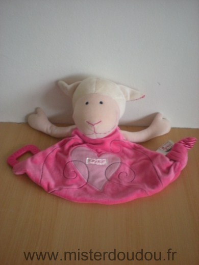 Sigikid Mouton Rose blanc coeur rose clair, anneau dentaire - Très bon état
