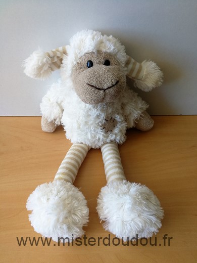 Louise mansen Mouton Blanc beige jambes rayees - Très bon état