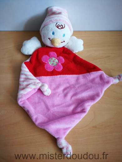 Oiseau Rouge rose blanc fleur Kiabi baby