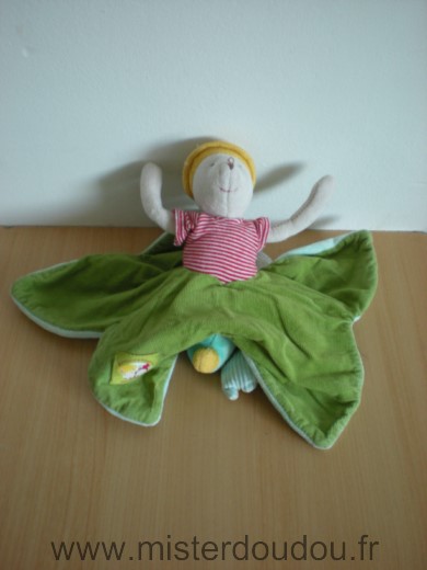 Moulin roty Oiseau Souris oiseau vert bleu reversible balthazar et valentine - Très bon état