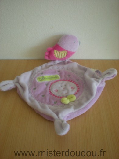 Nicotoy Oiseau Mauve rose brodé - Très bon état