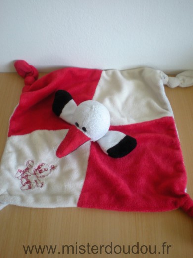 Roda Oiseau Cigogne rouge beige dessous blanc - Très bon état