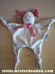 Ajena Ours Ecru vichiy rouge et motifs fleurs - Très bon état