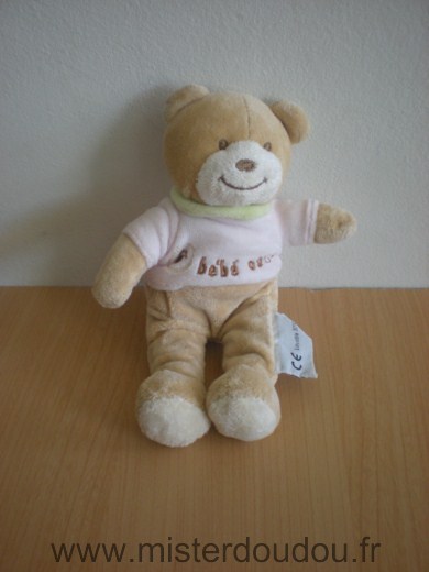 Amtoys Ours Beige tshirt rose bébé ours - Très bon état