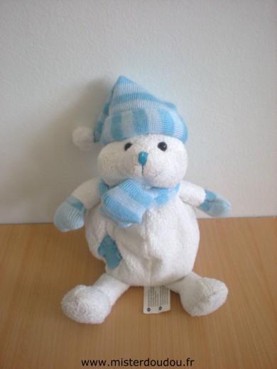 Animal alley Ours Blanc bonnet bleu - Très bon état