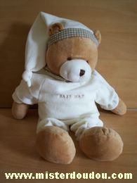 Ours Beige écru col vichy beige Baby nat
