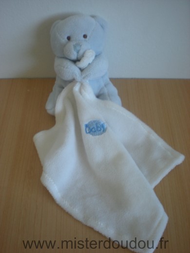 Ours Bleu mouchoir blanc Baby nat