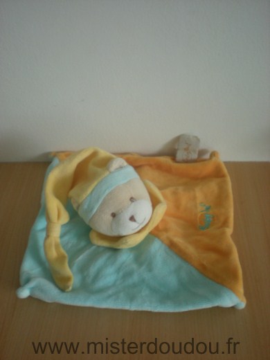 Ours Bleu orange bonnet jaune Baby nat