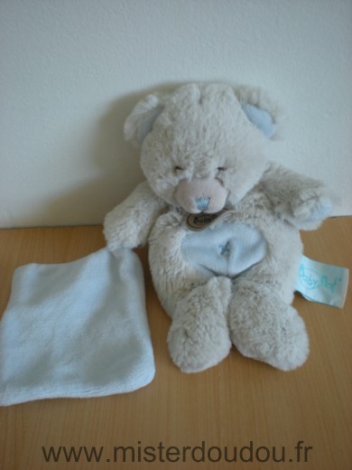 Ours Gris bleu mouchoir bleu Baby nat