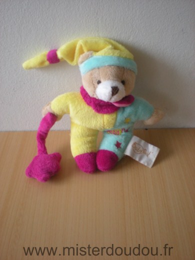 Baby nat Ours Jaune bleue fushia - Très bon état