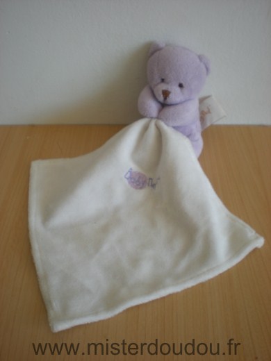 Ours Mauve mouchoir blanc Baby nat
