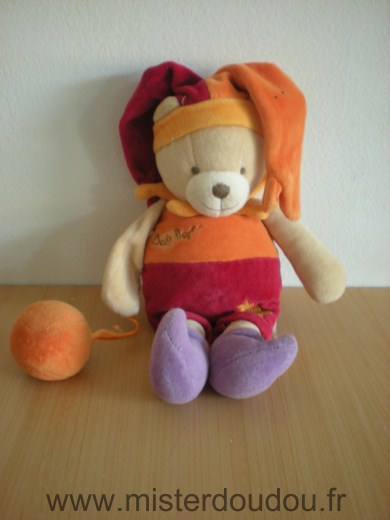 Baby nat Ours Orange rouge tenant ballon - Mauvais état