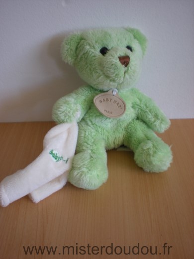 Ours Vert mouchoir blanc Baby nat