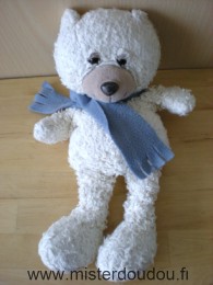 Ours Blanc echarpe bleue Bastitoy