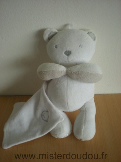 Ours Blanc gris mouchoir Bébé9