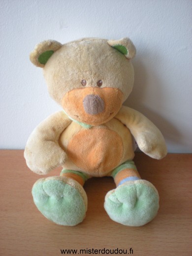 Bengy Ours Beige orange foulard vert - Très bon état