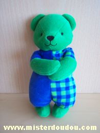 Berchet Ours Vert bleu carreaux - Très bon état