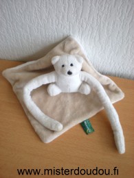Bnp Ours Ours longs bras blanc carré velours beige blanc - Très bon état