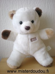 Boulgom Ours En peluche blanc marron - Très bon état